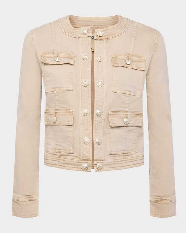 Yari Collarless Denim Jacket